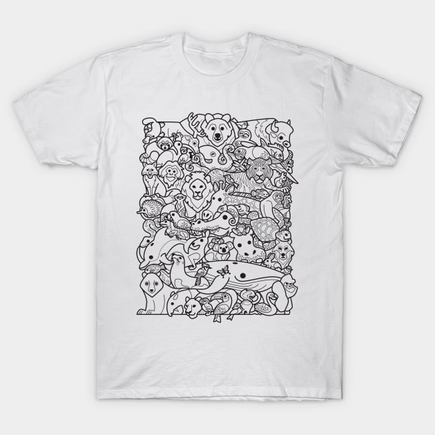 Animal Spectrum : Mono T-Shirt by Waynem